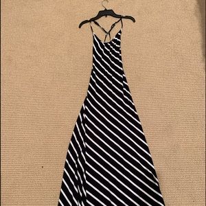 Soft knit maxi dress with diagonal stripe